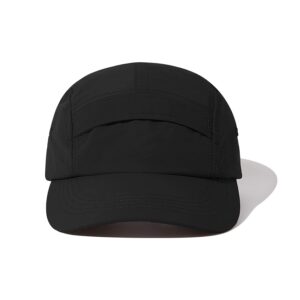 clape curved brim 5 panel hat upf50+ sun hats quick dry outdoor sports run cap (gd50-black)