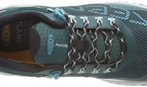 KEEN Women's NXIS Evo Low Height Waterproof Fast Packing Hiking Shoes, Sea Moss/Ipanema, 9