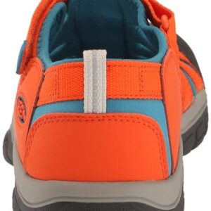 KEEN Newport H2 Closed Toe Water Sandals, Safety Orange/Fjord Blue, 8 US Unisex little kid