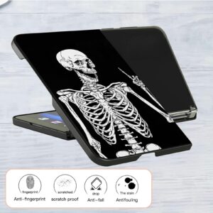 Skull Rock Skeleton Designed for 8.1" Microsoft Surface Duo Case, Full Cover Ultra Thin PU Leather Back Hard PC Phone Case for Microsoft Surface Duo (2020)