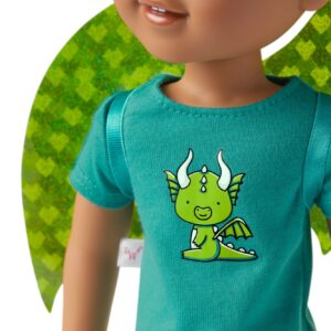 American Girl WellieWishers 14.5-inch Bryant Doll with T-shirt, Shorts, Dragon Wings & Tail, and Boots, For Ages 4+