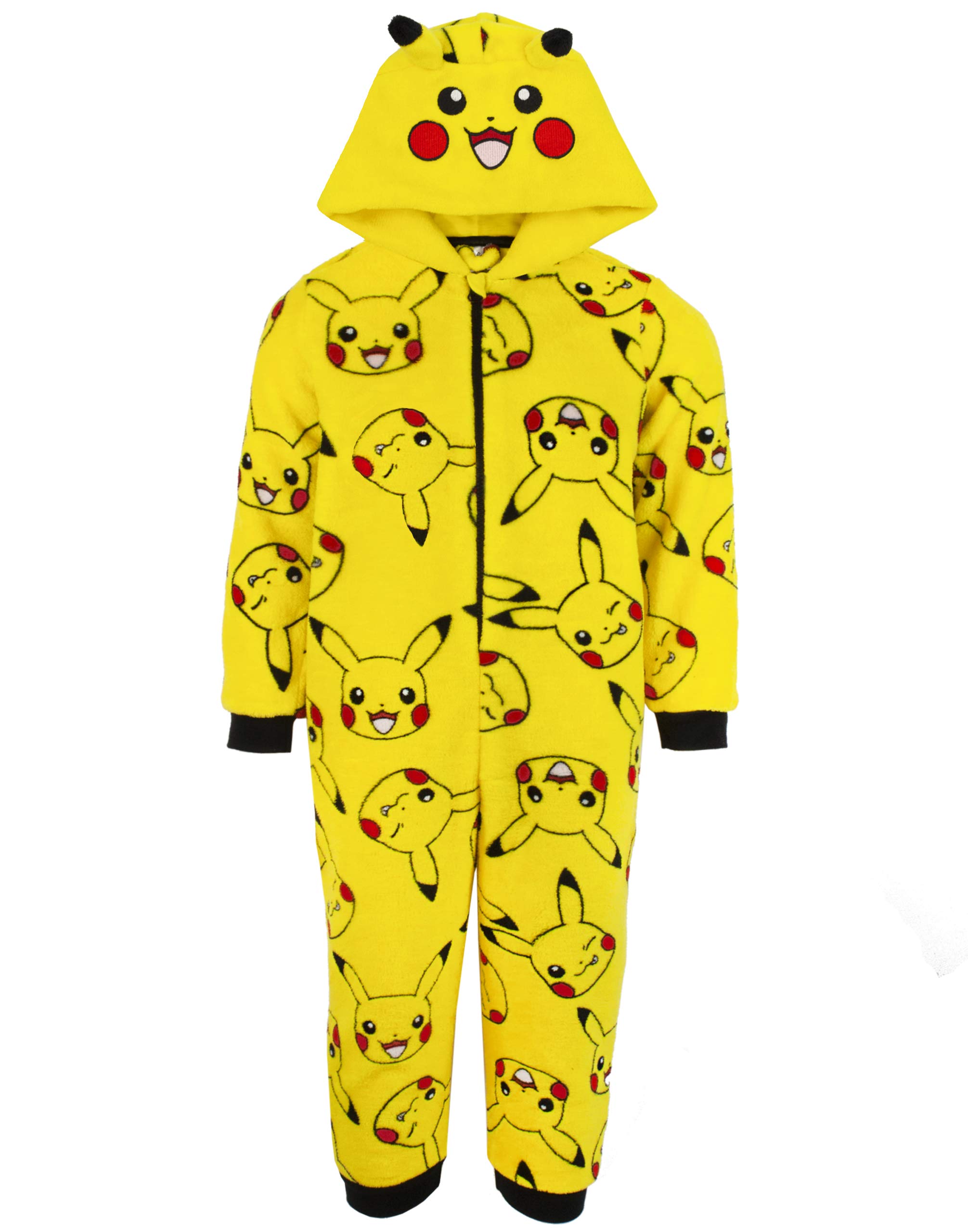 Pokemon Onesie Boys Pikachu Yellow 3D Ears Kids All In One 7-8 Years