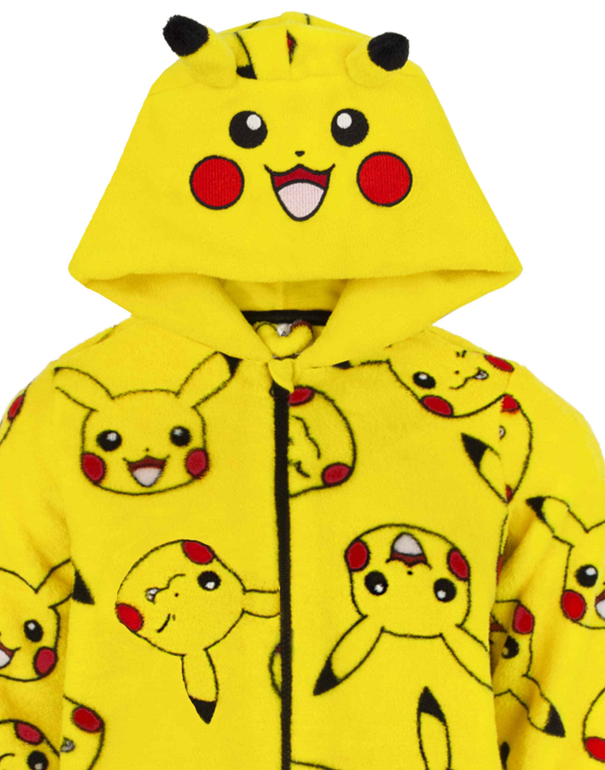 Pokemon Onesie Boys Pikachu Yellow 3D Ears Kids All In One 7-8 Years