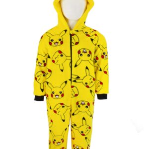 Pokemon Onesie Boys Pikachu Yellow 3D Ears Kids All In One 7-8 Years