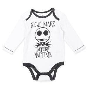 Disney Nightmare Before Christmas Sally Jack Skellington Newborn Baby Boys Bodysuit Pants and Hat 3 Piece Outfit Set Newborn