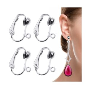 fancy nova 20 pack clip-on earring converters hypoallergenic earring clip on backs parts components findings for diy earring and pierced ears (silver)