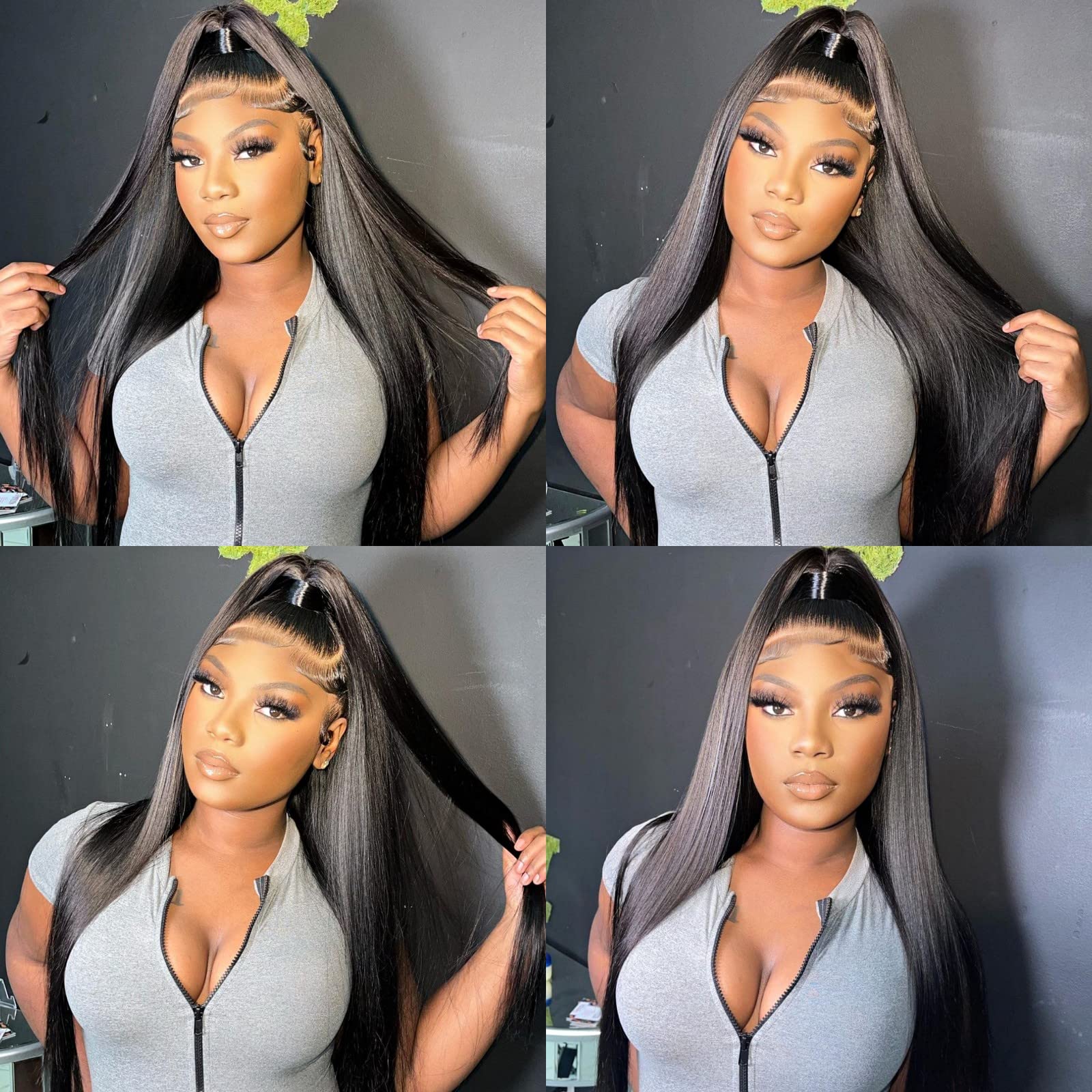 Miss Flower 250% Density HD Lace Front Wigs Human Hair 26Inch 15A Grade Real Full Large Lace Space 13x4 Straight Lace Frontal Wigs Human Hair Pre Plucked For Black Women