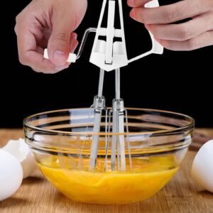 Handheld Egg Beater,Egg Beaters Hand Crank, Stainless Steel Manual Whisk Egg Beater Rotary Handheld Egg Frother Mixer Cooking Tool Kitchen,Egg Beater with Crank,Stainless Steel Dishwasher Safe