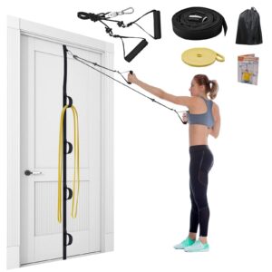 ATENTO Shoulder Rehab Pulley System with Foam Handles│Arm Pulley with Muti-Anchor Door Strap for Physical Therapy Exercises │Latex Resistance Bands for Assisting Rotator Cuff, AC Joint, Shoulder Pain