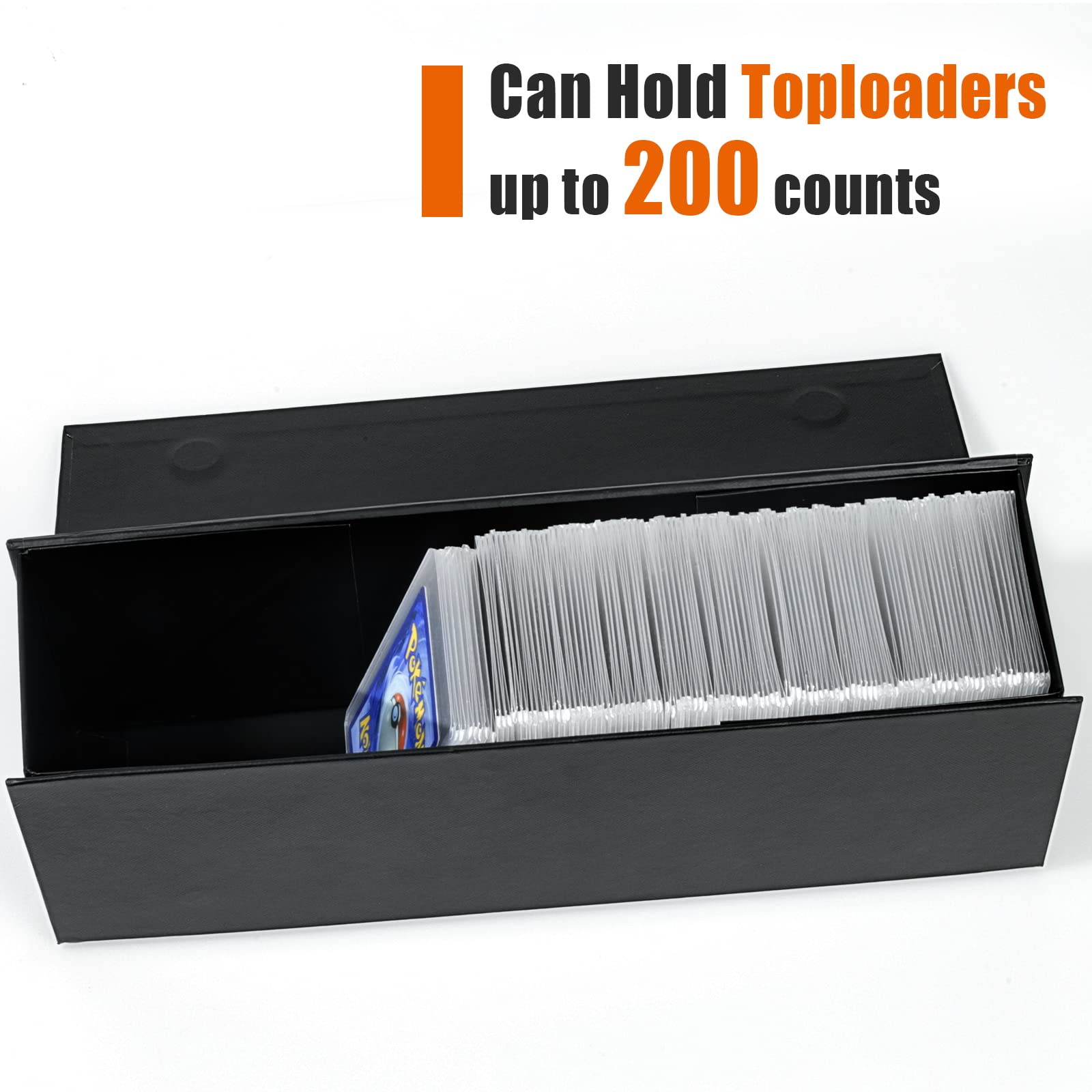 Trading Card Storage Box, Baseball Card Storage Box Holds 900+ Sport Cards or 200 Toploaders, Fits Football, Basketball, Hockey, Gaming & Trading Cards, 13x4x3 inches - Vertical Version - 2 Pack