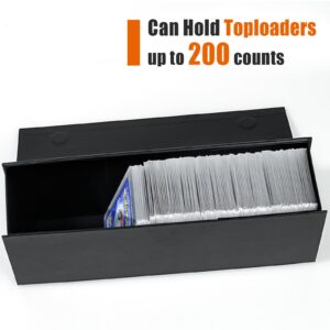 Trading Card Storage Box, Baseball Card Storage Box Holds 900+ Sport Cards or 200 Toploaders, Fits Football, Basketball, Hockey, Gaming & Trading Cards, 13x4x3 inches - Vertical Version - 4 Pack