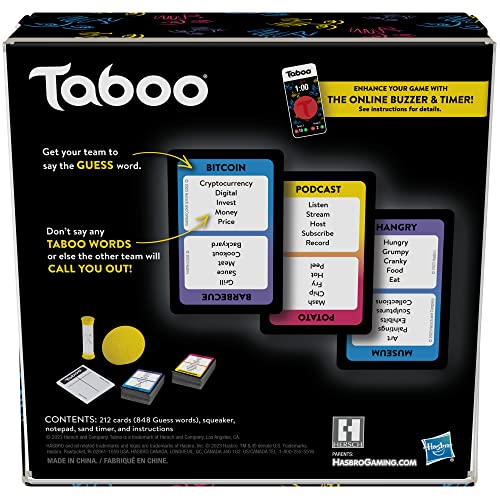 Hasbro Gaming Taboo Classic Game, Party Word Guessing Game for Adults and Teens, Board Game for 4+ Players Ages 13 and Up