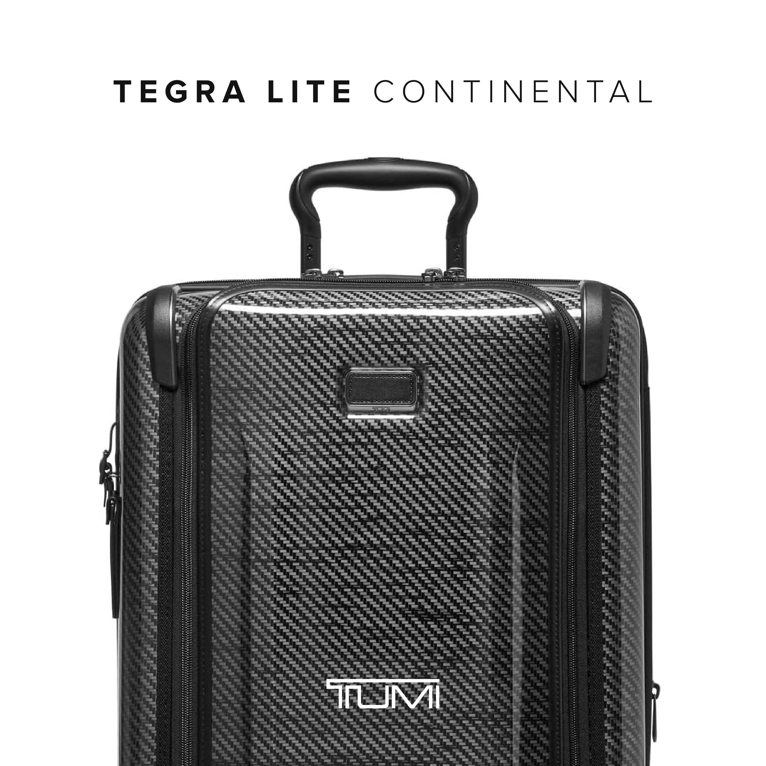 TUMI - Tegra-Lite Continental Front Pocket Expandable 4 Wheeled Carry-On - Hard Shell Suitcase for Travel - With USB-C Port - Black/Graphite