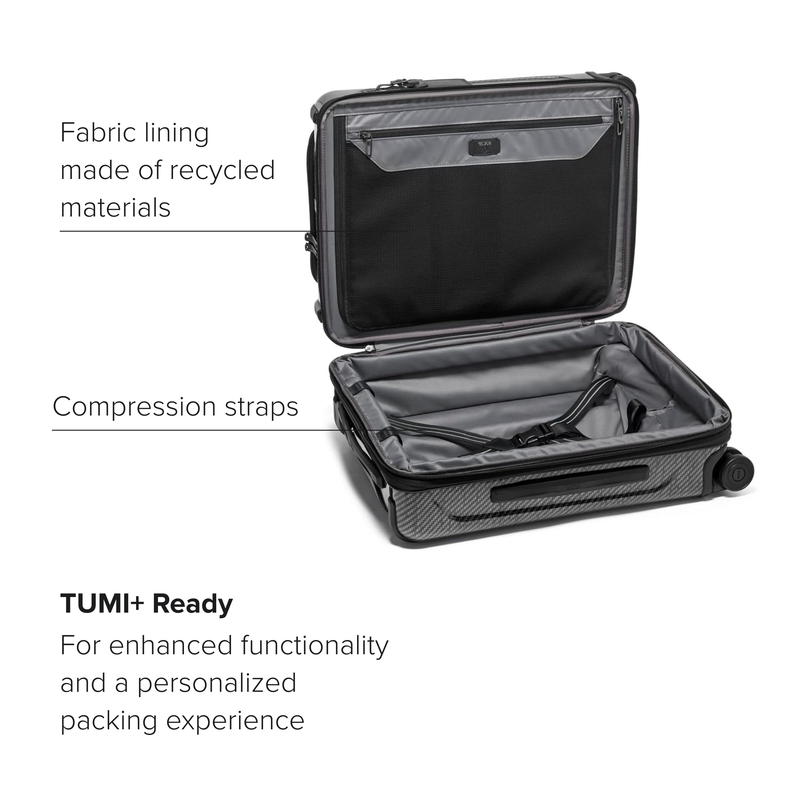 TUMI - Tegra-Lite Continental Front Pocket Expandable 4 Wheeled Carry-On - Hard Shell Suitcase for Travel - With USB-C Port - Black/Graphite