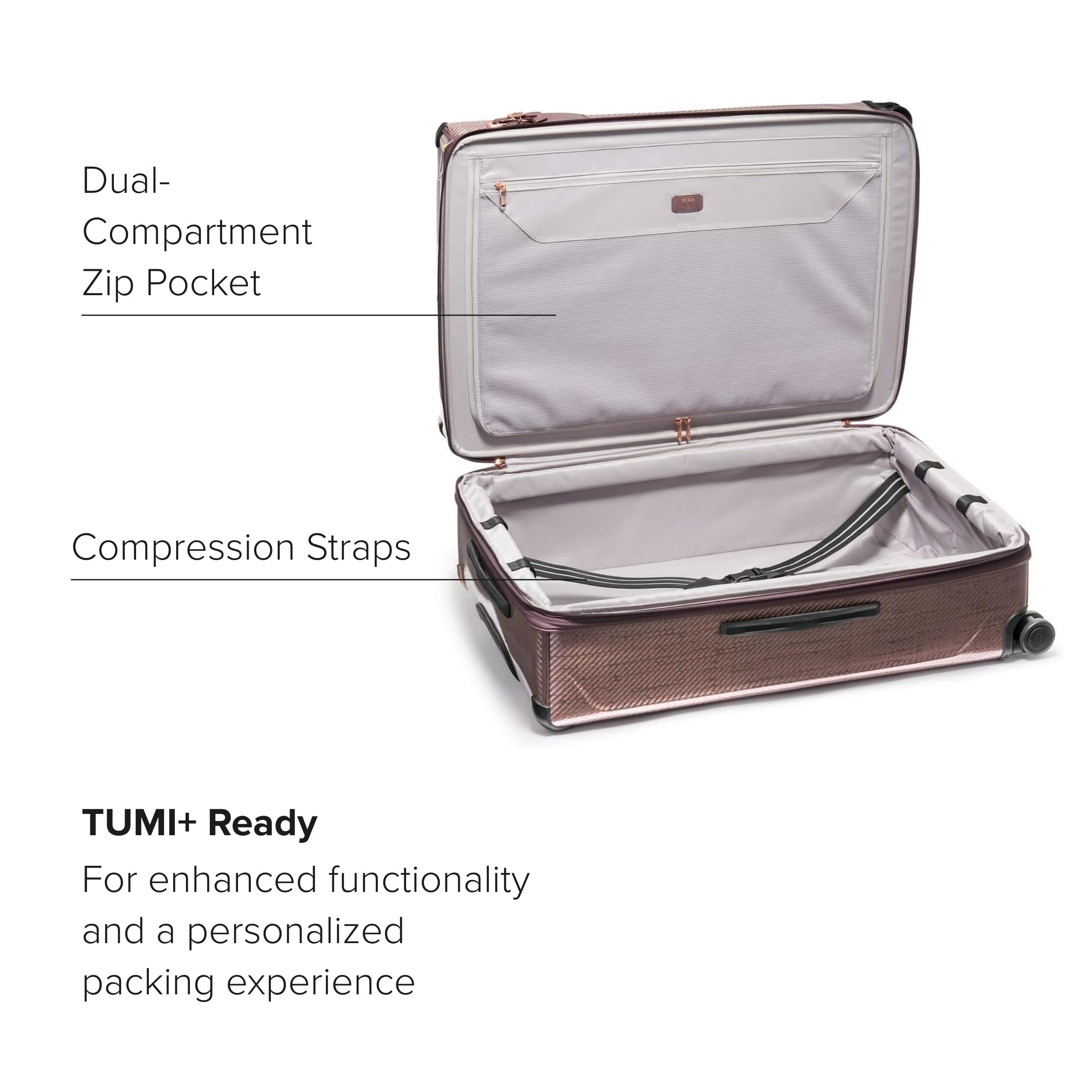 TUMI - Tegra-Lite Extended Trip Expandable 4 Wheeled Packing Suitcase - Roller Suitcase for Domestic & International Travel - Blush