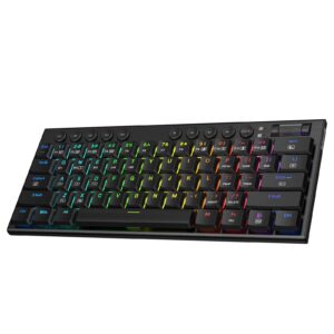 Redragon K632 PRO 60% Wireless RGB Mechanical Keyboard, BT/2.4Ghz/Wired Tri-Mode Ultra-Thin Low Profile Gaming Keyboard w/No-Lag Connection, Dedicated Media Control & Linear Red Switch