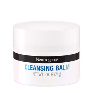 neutrogena makeup melting cleansing balm, face cleansing balm to gently melt away dirt, oil, makeup & waterproof mascara leaving skin soft & conditioned, fragrance- & paraben-free, 2.6 oz