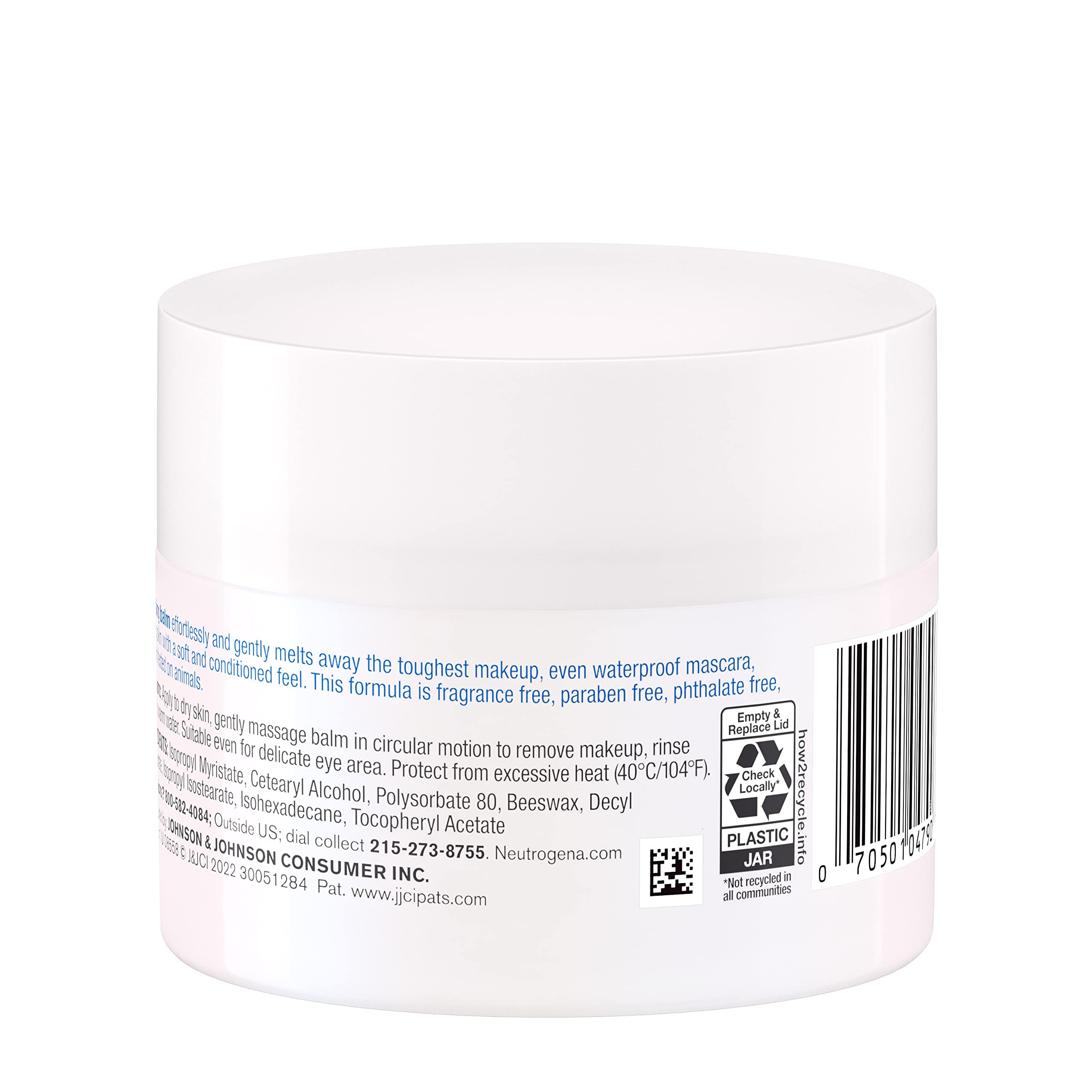 Neutrogena Makeup Melting Cleansing Balm, Face Cleansing Balm to Gently Melt Away Dirt, Oil, Makeup & Waterproof Mascara Leaving Skin Soft & Conditioned, Fragrance- & Paraben-Free, 2.6 oz