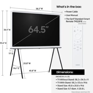 SAMSUNG 65-Inch Class The Serif LS01B Series - QLED 4K, I-Shaped Design, Anti-Reflection Matte Display, -Portable Easel -Stand, Ambient Mode+ Smart -TV -w/ Alexa Built-in (QN65LS01BAFXZA,Latest Model)