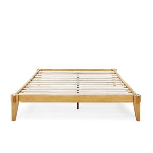 Bme Chalipa 14” Queen Bed Frame - Solid Wood Platform Bed - Japanese Joinery Bed Frame - Wood Slat Support - No Box Spring Needed - Easy Assembly - Minimalist & Modern Style, Natural