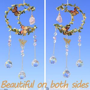 Suncatcher - Amethyst Moon Crystal Sun Catcher Window Hanging, Good Luck Charms Gifts for Women Chrismas Thanksgiving Birthday Crystal