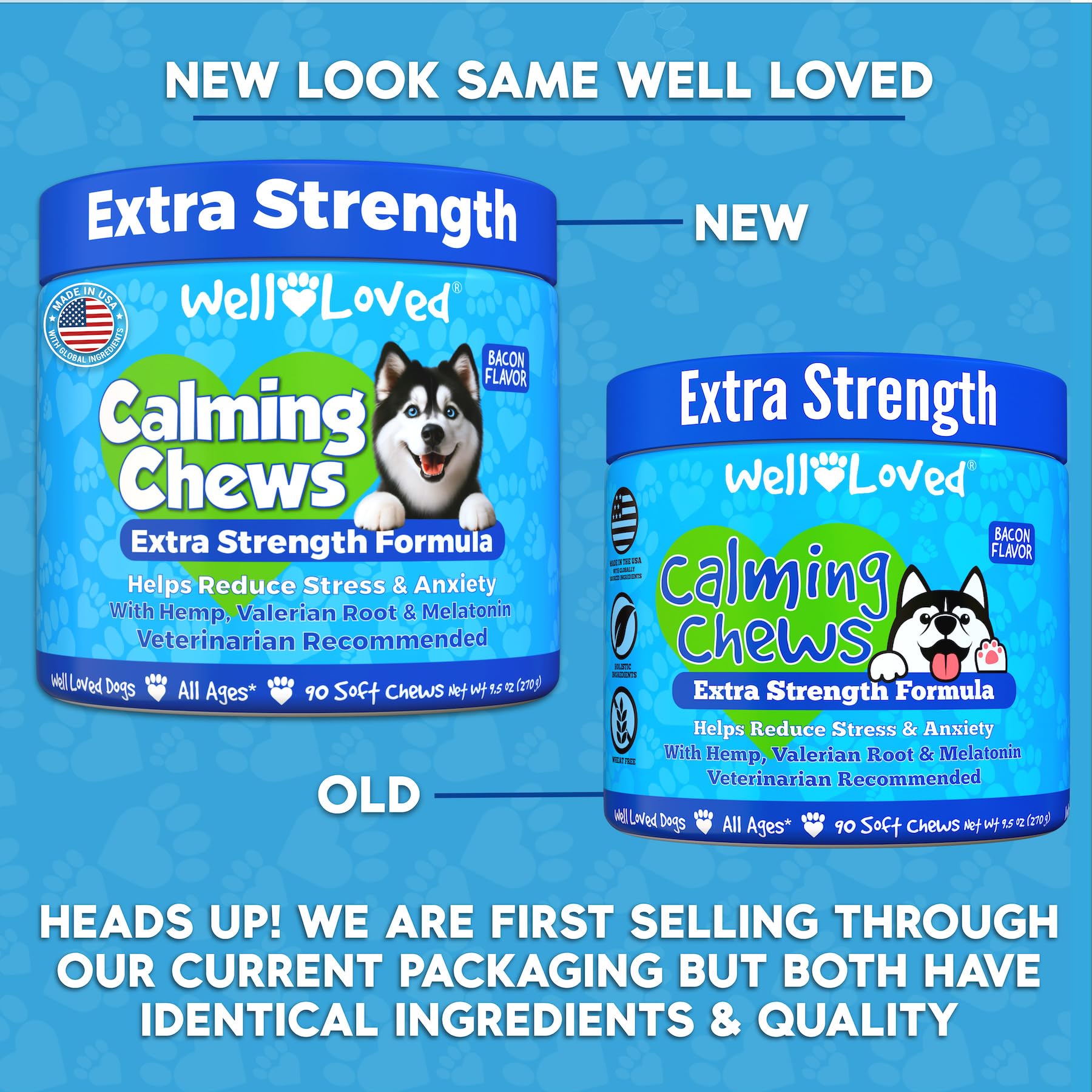 Well Loved Calming Chews for Dogs - Dog Anxiety Relief, Made in USA, Vet Recommended, Dog Calming Chews - Anxiety Relief Treats, Melatonin for Dogs, Hemp Dog Treats for Calming, Extra Strength