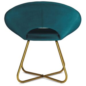 SIMPLIHOME Barrett 24 Inch Wide Mid Century Modern Accent Chair in Teal Velvet Fabric, For the Living and Family Room