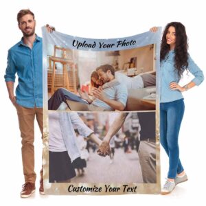 d-story personalized blanket with photo text custom throw blanket for girlfriend personalized couples gifts best birthday gift suitable for rest camping 2 photos collage 5 size(30"x40")