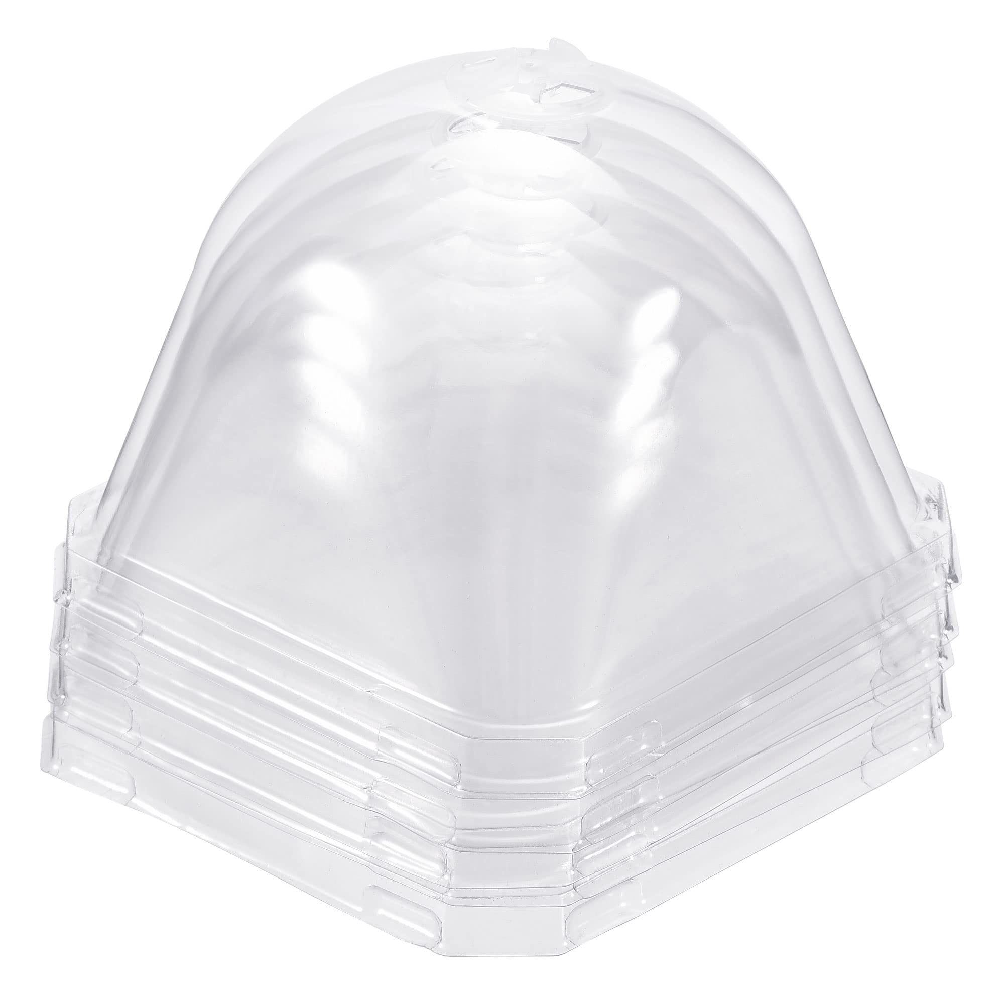 PATIKIL 3.9" Plant Humidity Dome, 5Pcs Square Plastic Garden Cloche Dome Plant Cover Reusable for Outdoor Frost Freeze Protection Mini Greenhouse, Clear 10cm x 10cm