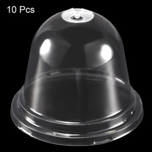 PATIKIL 4.1" Plant Humidity Dome, 10Pcs Round Plastic Garden Cloche Dome Plant Cover Reusable for Outdoor Frost Freeze Protection Mini Greenhouse, Clear 10.5cm