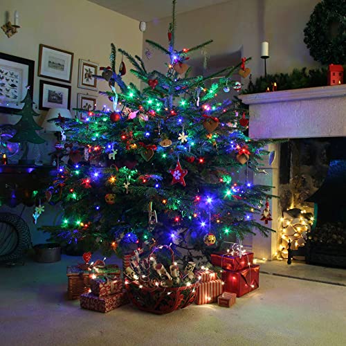 Dazzle Bright 132FT 400 LED Christmas Lights, Christmas String Lights Plug in with 8 Modes, Waterproof Christmas Decorations for Xmas Indoor Outdoor Party Home Tree Decor, Multi-Colored