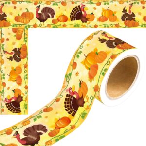 Thanksgiving Turkey Bulletin Board Border Fall Pumpkin Borders for Classroom Decoration 36Ft