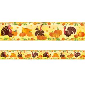 Thanksgiving Turkey Bulletin Board Border Fall Pumpkin Borders for Classroom Decoration 36Ft