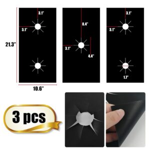 3PCS Customizable Stove Protectors for Gas Range, Burner cover Top Cover, Covers, Easy Clean Non-Stick Reusable Guard, Heat Resistant Range Black, (FHD001)