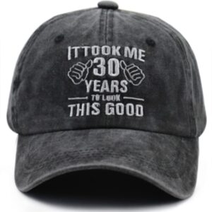 Gsspvii 30th Birthday Gifts for Women Men, 1994 Happy 30 Years Anniversary Decorations Hats, Funny 30 Birthday Party Supplies Adjustable Cotton Embroidered Baseball Cap for Dad Mom Friends Coworkers