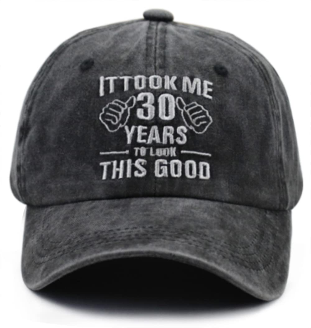 Gsspvii 30th Birthday Gifts for Women Men, 1994 Happy 30 Years Anniversary Decorations Hats, Funny 30 Birthday Party Supplies Adjustable Cotton Embroidered Baseball Cap for Dad Mom Friends Coworkers