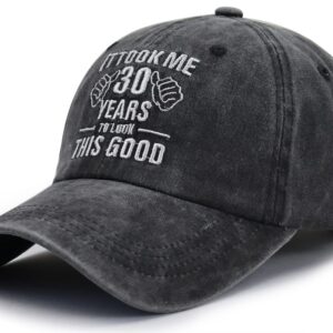 Gsspvii 30th Birthday Gifts for Women Men, 1994 Happy 30 Years Anniversary Decorations Hats, Funny 30 Birthday Party Supplies Adjustable Cotton Embroidered Baseball Cap for Dad Mom Friends Coworkers