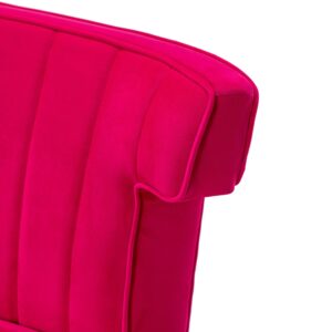 HULALA HOME Mid-Century Velvet Upholstered Loveseat Sofa Armless, Modern Loveseat Couch with Golden Metal Legs, Living Room Tufted Velvet 2 Seater Sofa Chairs for Apartment Small Spaces（FUCHSIA）