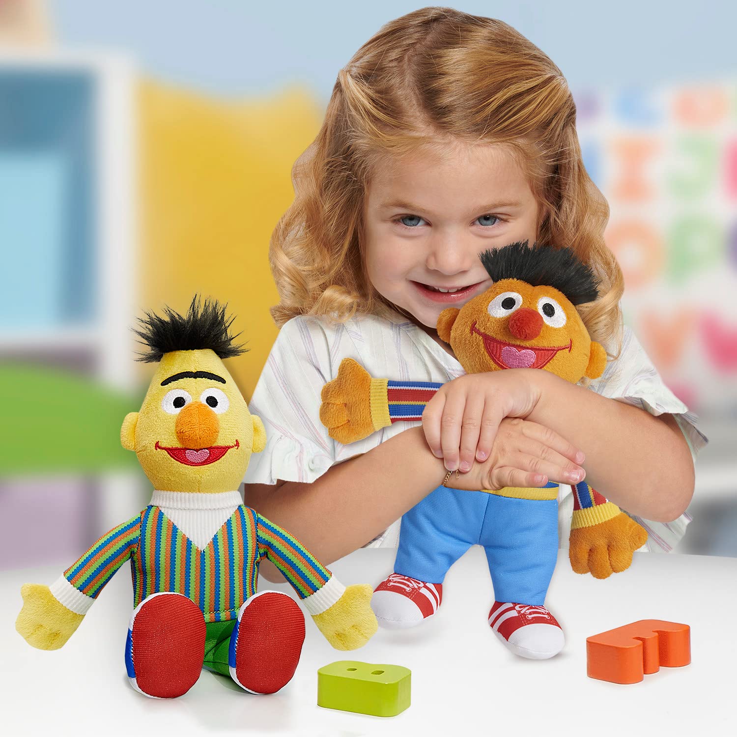 Sesame Street Friends Bert and Ernie 8-inch 2-piece Sustainable Plush Stuffed Animals Set