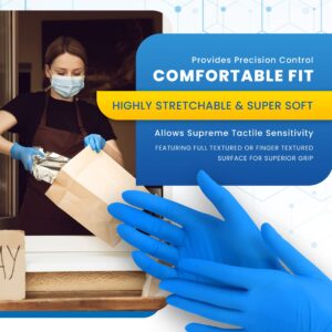 Nitrile Disposable Gloves | Food Prep Kitchen Cooking and Cleaning Gloves Disposable Latex Free, and Powder Free Size Medium, Pack of 100