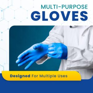 Nitrile Disposable Gloves | Food Prep Kitchen Cooking and Cleaning Gloves Disposable Latex Free, and Powder Free Size Medium, Pack of 100