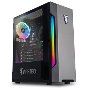 viprtech rebel gaming pc desktop computer - amd ryzen 5 (12-lcore 3.9ghz), rtx 2060 super 8gb, 16gb ddr4 ram, 512gb nvme ssd, vr-ready, streaming, wifi, rgb, windows 11, warranty