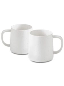 t-ware 16 oz coffee mugs set of 2, white speckled ceramic mug, coffee cups ceramic