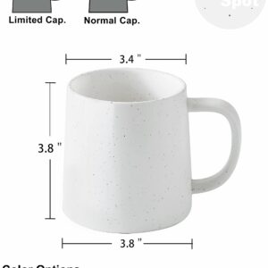 T-WARE 16 Oz Coffee Mugs Set of 2, White Speckled Ceramic Mug, Coffee Cups Ceramic