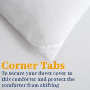 BedTreat Down Alternative Comforter with Corner Tabs - Summer Quilted Light Weight Twin Size 140 GSM White Comforter, Machine Washable Microfiber Bedding