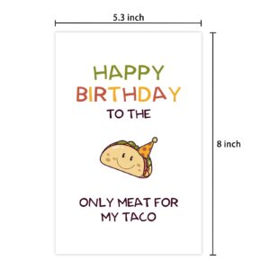 Ulbeelol Taco Birthday Card, Naughty Birthday Card, Funny Bday Card for Him Husband Boyfriend Wife Her, You're The Only Meat for My Taco