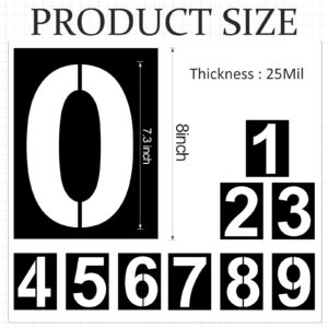 8 inch Number Stencils Set 0-9 Address Number Stencil Templates Reusable Plastic Number Stencils for Cake Stencil Number Painting Stencils Templates