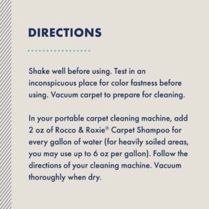 Rocco & Roxie Carpet Cleaner Solution for Pets - Use In Any Carpet Shampooer Machine - Deep Cleaning For Everyday Dog Odor On Carpets, Couch, Upholstery, and Rugs