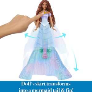 Mattel Disney Princess Toys, The Little Mermaid Transforming Ariel Fashion Doll, Switch from Human to Mermaid, Inspired by the Movie