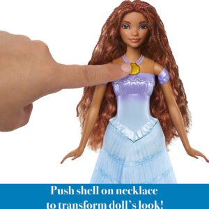 Mattel Disney Princess Toys, The Little Mermaid Transforming Ariel Fashion Doll, Switch from Human to Mermaid, Inspired by the Movie